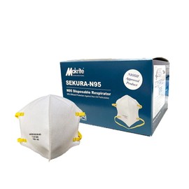 Makrite Industries N95 Masks, NIOSH Approved, SEKURA 20 per Box, Foldable, Latex-Free, Sponge Nose Pad for Snug Fit, Head Type