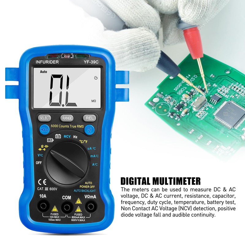 Digital Multimeter INFURIDER YF-39C 6000 Counts TRMS Auto Ranging Voltmeter