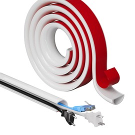 118" Cord Hider for Wall Mounted TV,Adhesive Cable Hider for Wall,Cord Covers Raceway Kit for Wires Hider,Flexible Silicone Cable Concealer for Home Office,W 1.08"× H 0.6"