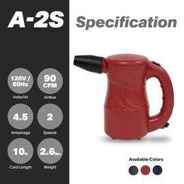 XPOWER A-2S Cyber Duster Electric Air Duster for Dusting, Drying, Inflating, Blowing, Car Detailing, Computer, Leaf Blowing, 90CFM, 2 Nozzles+1 Brush, High Performance Motor, Eco-Friendly, Navy Blue