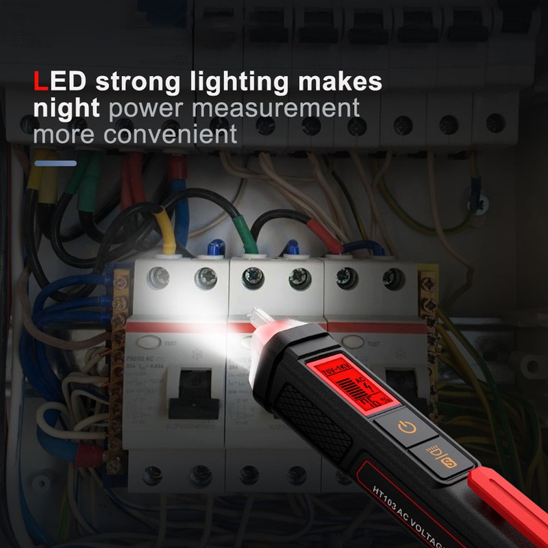 HT103 AC Voltage Tester Pen Waterproof Sound Light Alarm 12‑1000V