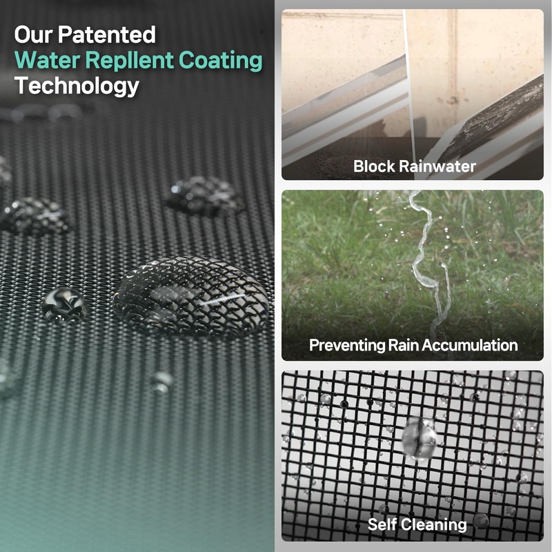 COBWEB Premium Window Screen DIY KIT 39" 51" Blocks Rain,