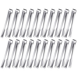 20 piezas, mini pinzas de acero inoxidable de 6 pulgadas para servir aperitivos, azúcar y hielo, adecuadas para té, café, bar y cocina