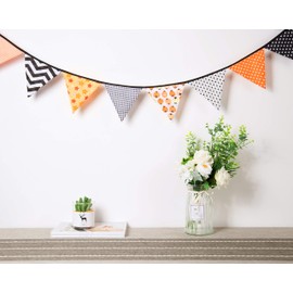 LOVENJOY Fall Fabric Banner Orange Black Wedding Autumn Bunting