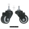 ZIIYAN 1.5 inch Stem Caster Wheels, Black Threaded Stem Caster