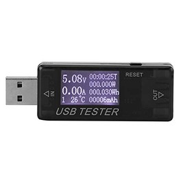 Medidor de Corriente y Voltaje USB Digital 8 en 1, Voltímetro de Alta Precisión, Negro                                                                
