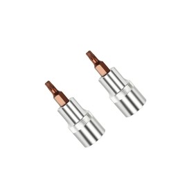 FOCMKEAS 1/4" Drive T30 Torx Bit Socket, S2 Steel Bits, Heat Treated CR-V Steel Star Sockets 1.46" Length, 2 PCS