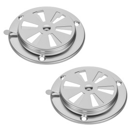 2 PCS BBQ Grill Smoker Air Vent Set, Adjustable Stainless Steel Grill Vent Damper for Controlling Airflow, BBQ Smoker Grilling Exhaust Smokers Replacement Parts for Grills, Stove and Smokers (95mm)