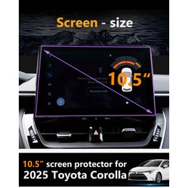 VEIROOM Screen Protector For Toyota Corolla 2025,Tempered Glass Protective Film For Corolla XSE/FX/SE,Hybrid (SE/XLE) Accessories- 10.5 inch
