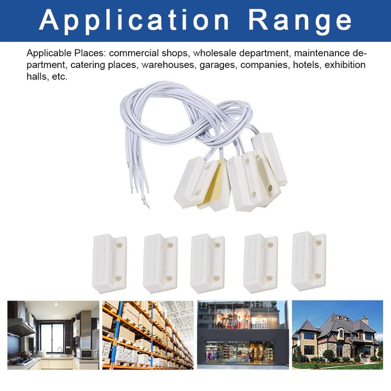Door Window Sensors Alarm, 5pcs MC-38 Recessed Wired Door Window