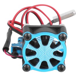 RC Motor Heatsink, RC Model Car Motor Cooling Fan Heatsink with Thermal Sensor Compatible with 540 550 3650 3660(Blue)