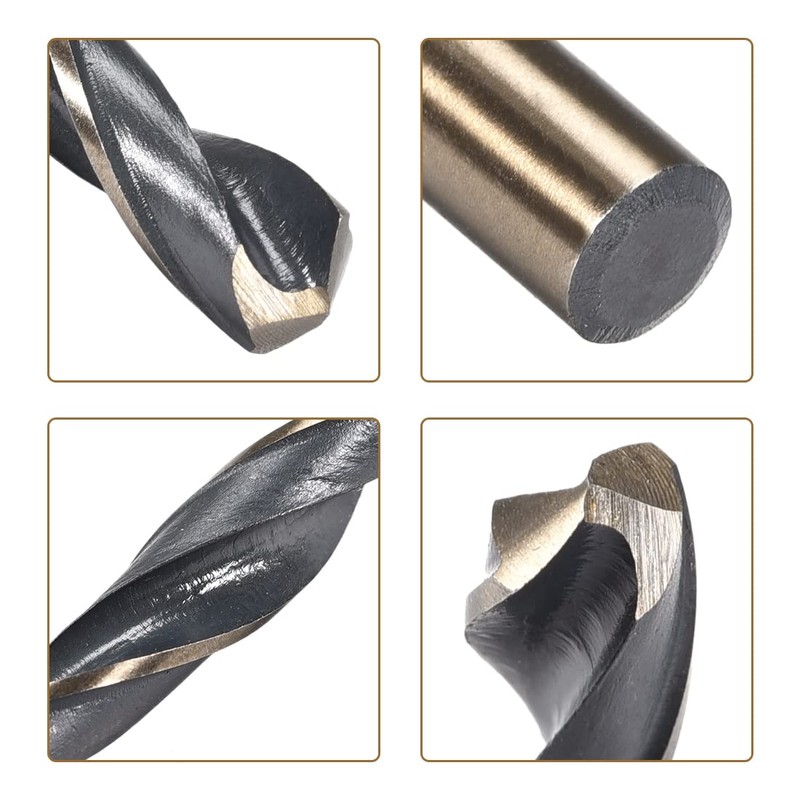 uxcell 5pcs Straight Shank Twist Drill Bits 2.5mm Gold Titanium