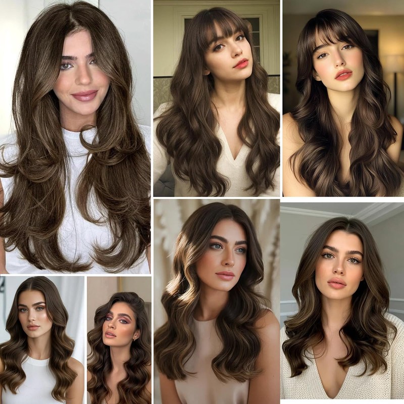Brown Wavy Clip-in Hair Extensions for Halloween & Christmas Parties