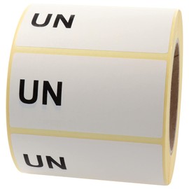Labelident Dangerous Goods Stickers 100 x 50 mm – UN (Hand Inscription) – 1,000 Hazardous Goods Labels on 1 Roll (s), 3 Inch (76.2 mm) Core, Paper White/Black