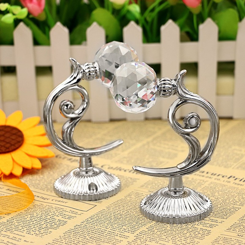 BTSKY 1 Pair Glass Cystal Ball Window Curtain Clothes Hold