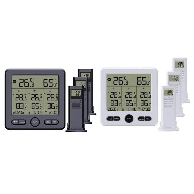 Indoor Thermometer Digital with Wireless Weather Station Capability Time Display