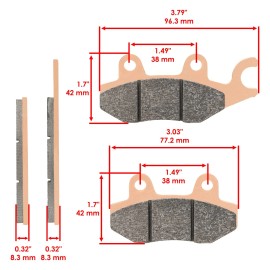 Caltric Front and Rear Brake Pads for Kawasaki Mule Pro-Fx Pro-Fxt KAF820 2015-2016