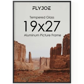 FLYJOE 19x27 Metal Picture Frame - Black Aluminum Picture Frames with Real Glass, Wall Mounting Horizontally or Vertically, Diploma, Certificates and Decor for Wall Gallery 27x19 Frame, Black