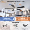 Sofucor 52 Inch Modern Flush Mount Ceiling Fan with Light