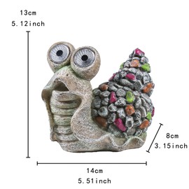 RKGOMDMU Snail with Light Up Eyes for Outdoors - Solar Powered Garden Snail Statue, Whimsical Decor - Decorations for lawns and grasslands、Balcony、Courtyard