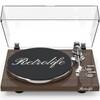Turntable Record Player Wireless Output Vinyl Players Aluminium Platter and Tonearm Belt-Drive LP Turntables 33 45 RPM Phono Audio AT-3600L MM Cartridge RCA Line USB Digital to PC Recording Dark Brown