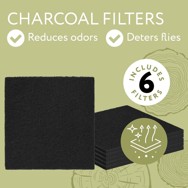 Impresa 2 Pack Bamboo Compost Bin for Kitchen – 1