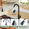 Kitchen Black Faucet with Pull Down Sprayer, High Arc Stainless