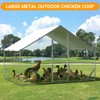 Large Metal Chicken Coop Run for 6/10 Chickens, Duck Coop/House,