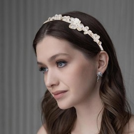 IYOU Thin Rhinestone Headband Crystal White Hair Bands Party Birthday Hair Accessories for Women and Girls