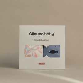 Pack of 2 Jersey Fitted Sheets for Cot, 100% Microfibre, Breathable, 120 x 60 cm, Öko-text100, Cosy and Lightweight Baby Bassinet Sheets, Suitable for All Bassinet Mattress Shapes (Whales)