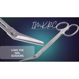 MKC® -Extra Long Toe Nail Scissors Clippers Cutters Back Pain Chiropody Pedicure In 19.9 cm with One Micro Serrated Blade for Super Tough Cut