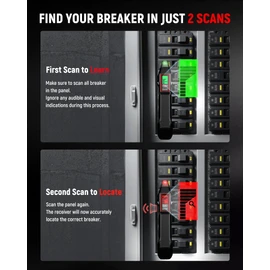KAIWEETS Circuit Breaker Finder with LCD Display, GFCI Outlet Tester, Electrical Circuit Tracer Tool with NCV Test & Flashlight, Includes Carrying Case and Adapters- KT301P