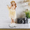 Flower Fairy Playing Flute Figurine Elegant Angel Statue Resin Desk