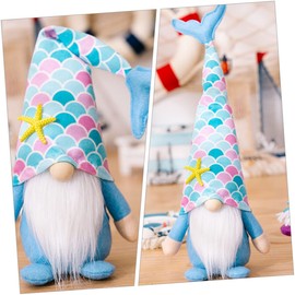 GRIRIW Cute Mermaid Doll Plush Gnome Decor Beach Gnome Toy Summer Rustic Home Decor
