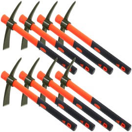 Lothee 8 Pcs Pick Mattock Hoe 15 Inch Heavy Duty Forged Garden Pick Axe with Rubber Non-Slip Handle Weeding Mattock Hoe Agriculture Hand Tools for Weeding Cultivating Camping or Prospecting