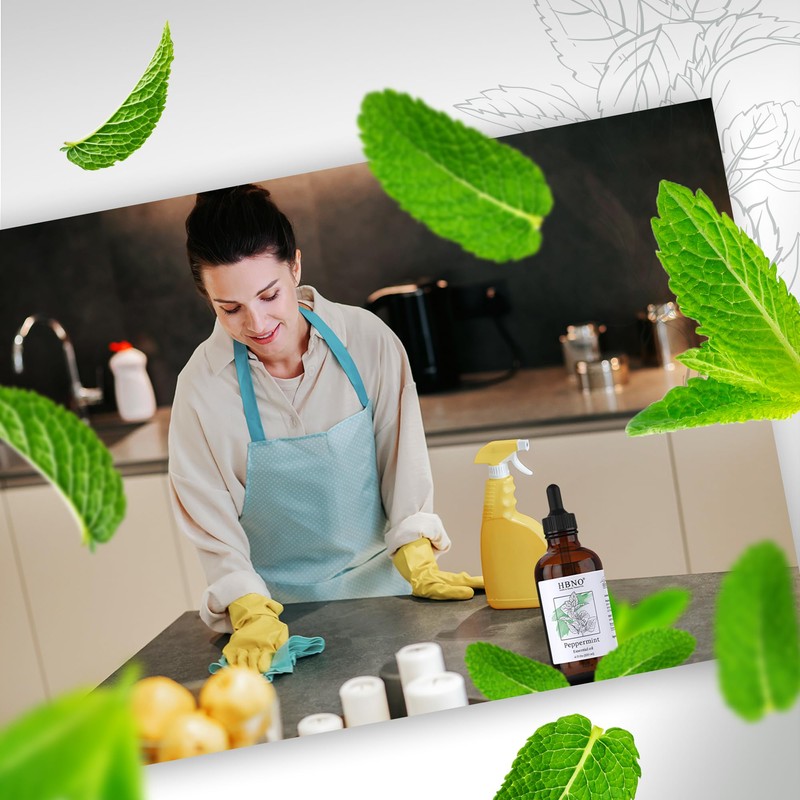 HBNO California Bottled Peppermint Essential Oil 4 fl oz (120ml)