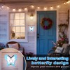 Dreyoo Hand Painted Butterfly Doorbell, Wired Illuminated Push LED Button