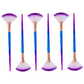 Outanaya Makeup Brush Set 6pcs Fan Shaped Mask Applicator Clay Mask Brush Skin Care Tool Reusable Washable Hair