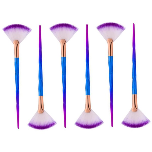Outanaya Makeup Brush Set 6pcs Fan Shaped Mask Applicator Clay