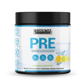 Essential Sports Nutrition PRE | Pre-Workout with Creatine, Focus Formula, and 200mg Caffeine (40 Servings, Lemon Rush)