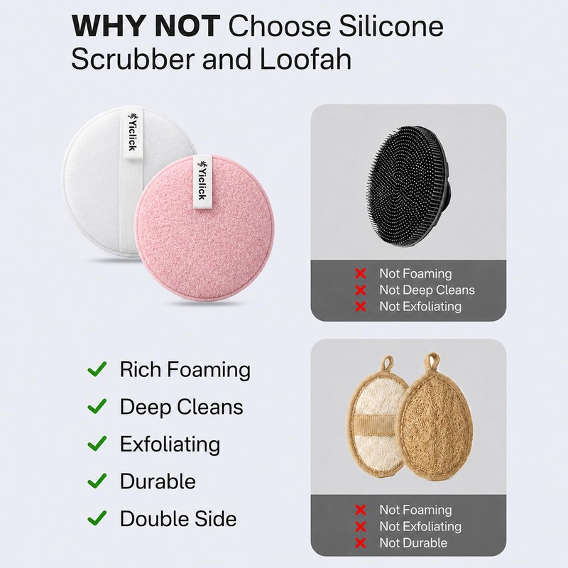 Yiclick Exfoliating Body Scrubber (2 Pack) Body Exfoliating Scrubber Exfoliating