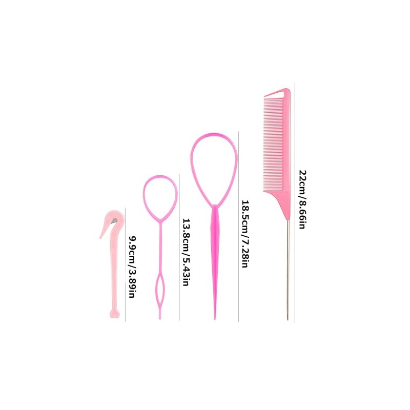 4Pcs Topsy Tail Hair Tool Hair Looping Tool Braiding with