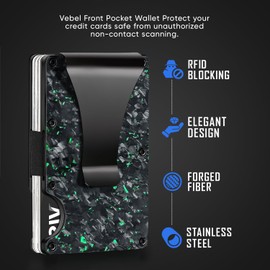 Vebel Credit Card Holder| Minimalist Wallet| Wallets, Card Cases & Money Organisers| RFID Wallet for Men| Slim Wallet| Wallets for Men UK| Carbon Fiber Wallet| RFID Card Holder| Card Holder Wallet