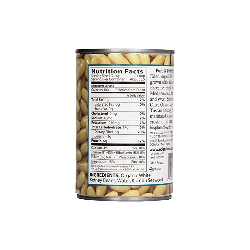 Eden Foods Organic White Kidney Beans, 15 oz