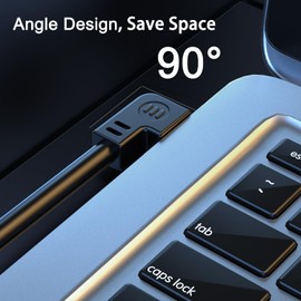 MISYNLON Right Angle USB 3.0 Extension Cable 3.3Ft, USB A Male to Female Extender Cord Support Charging Data Transfer, 90 Degree USB Cable for USB Flash Drive, Hard Drive-1M/3.2Ft (Left Angle)