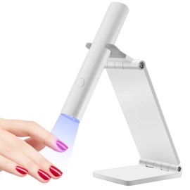 CGBE Lampara UV Para Uñas: Lámpara Para Uñas De 3 W Con Soporte, Lampara Para Uñas De Gel Y Acrilico, Compatible Con Todo Tipo De Geles, 2 Modos De Temporizador, Recargable Para Manos Y Pies (Blanca)