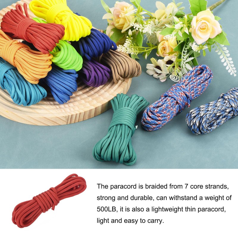 Rebower 550 Paracord Rope 3 m, 4mm Thin Paracord Nylon