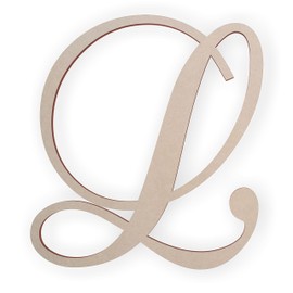 Jess and Jessica Wooden Letter L, Wooden Monogram Wall Hanging, Large Wooden Letters, Cursive Wood Letter
