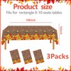 BCCSNNM 3 PCS Fall Tablecloth Plastic Autumn Thanksgiving Tablecloths,Disposable Fall