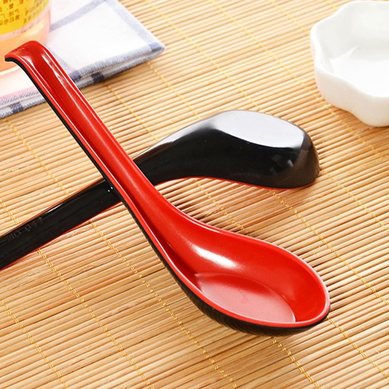 6Pcs Soup Spoon Ramen Noodle Soup Ladle White Soup Spoons